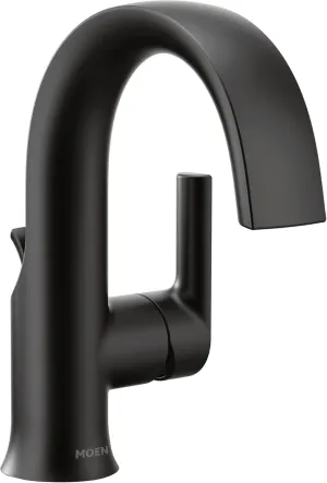 Moen S6910BL Doux Collection One Handle High Arc Laminar Stream Bathroom Faucet, Matte Black