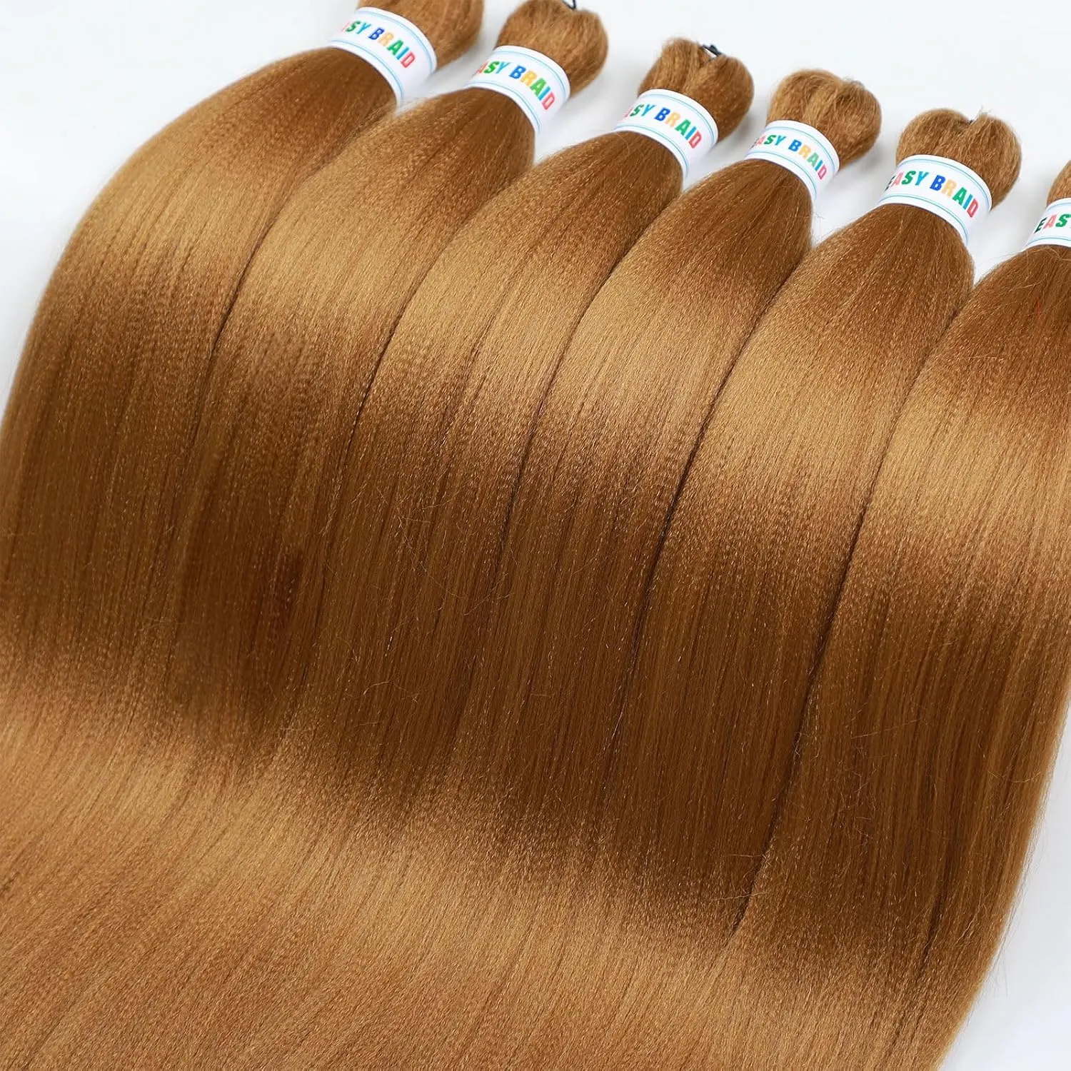 Ms Aloe Blonde Braiding Hair Pre Stretched Braiding Hair 26inch Hot Water Setting Prestretched Braids Hair Honey Blonde Colored Hair Extensions for Braiding(27#, 6pack)