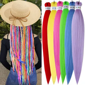 Ms Aloe Colorful Braiding Hair Pre Stretched Braiding Hair Multi Colored Braiding Hair Soft Knoteless Braids Hair 26inch 6 Pack Rainbow Braiding Hair Pre Stretched