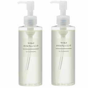 MU-JI Cleansing Oil 200ml x 2 Pack - Gentle Oil Cleanser for Face- Removes Makeup & Waterproof Mascara - Infused with Olive & Jojoba Oils - Fragrance & Alcohol-Free Makeup Remover
