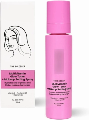 Multivitamin Glow Toner & Makeup Setting Spray with Vitamin C & Niacinamide, Hydrating Toner for Glowing Skin, Alcohol-Free, for All Skin Types, 150 ml