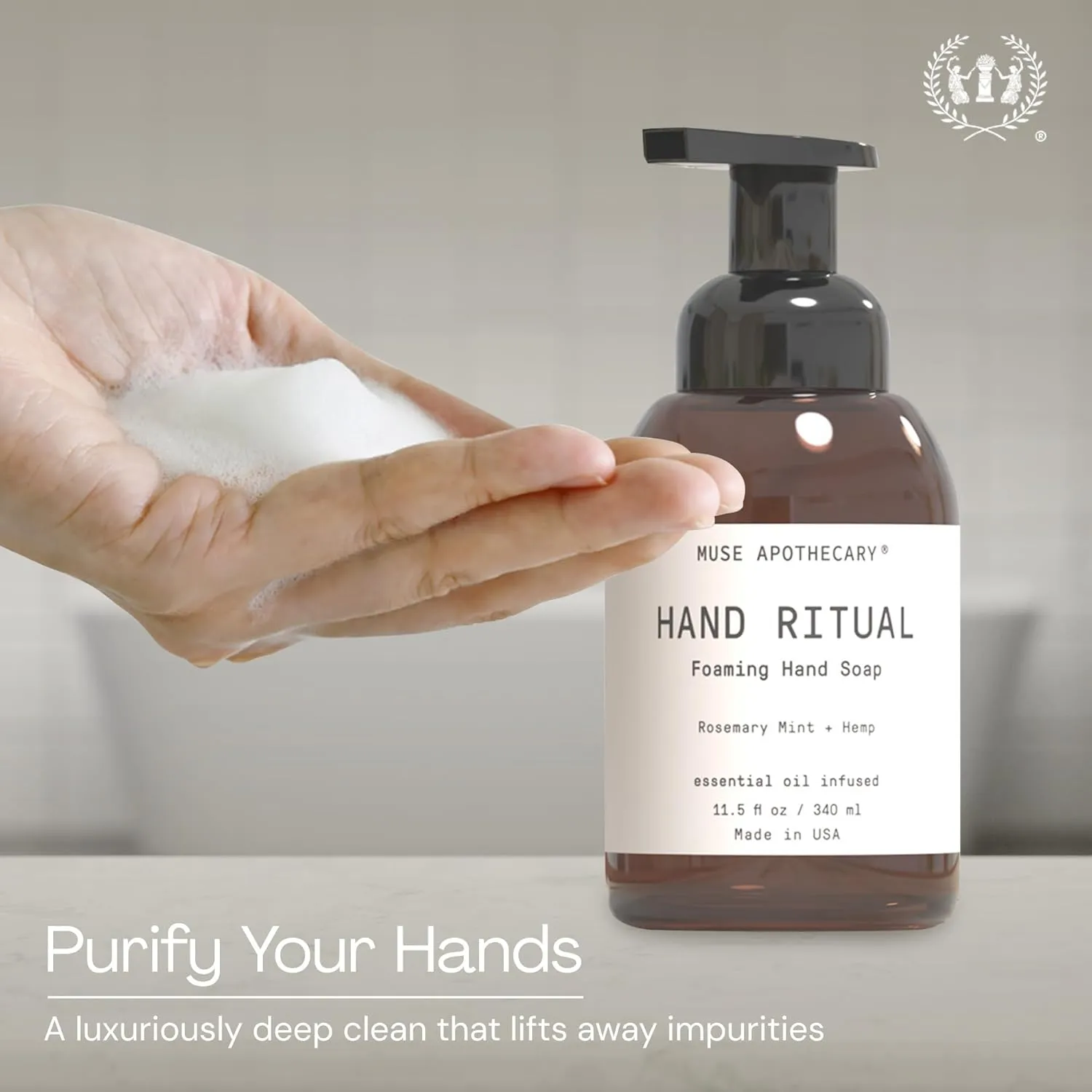Muse Apothecary Hand Ritual - Aromatic and Nourishing Foaming Hand Soap, Infused with Natural Aromatherapy Essential Oils - USDA Certified Biobased - 11.5 oz, Aloe   Eucalyptus   Lavender, 2 Pack