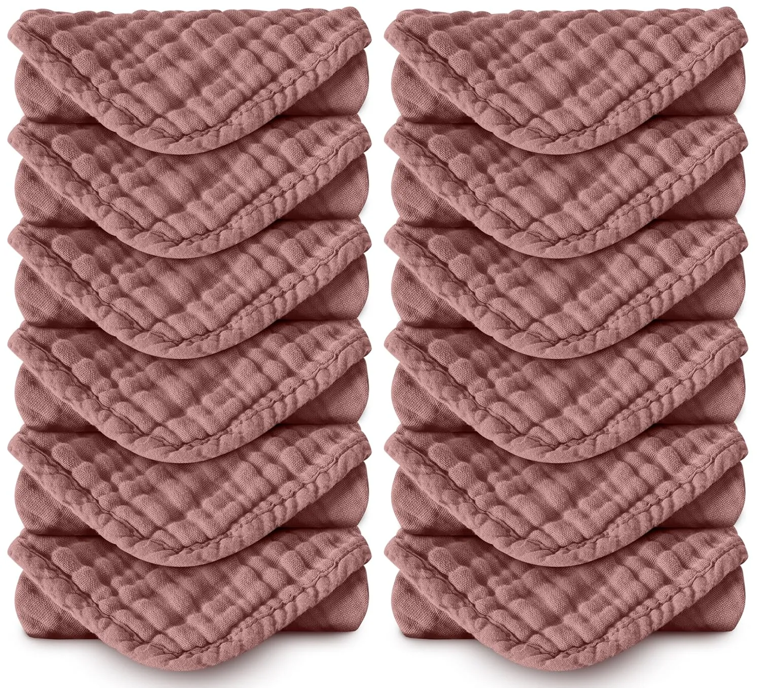 Muslin Burp Cloths 100% Cotton Large 20''x10'' Extra Soft and Absorbent Baby Wash Cloths Spit Up Rags - Baby Burping Cloth for Boys Girls Items(12 Pack Bean Paste)