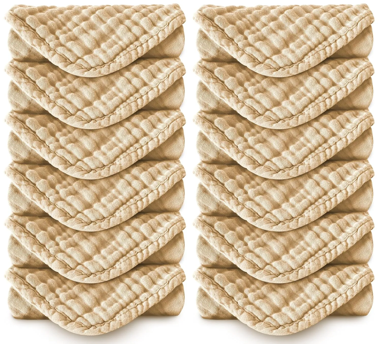 Muslin Burp Cloths 100% Cotton Large 20''x10'' Extra Soft and Absorbent Baby Wash Cloths Spit Up Rags - Baby Burping Cloth for Boys Girls Items(12 Pack Brown)