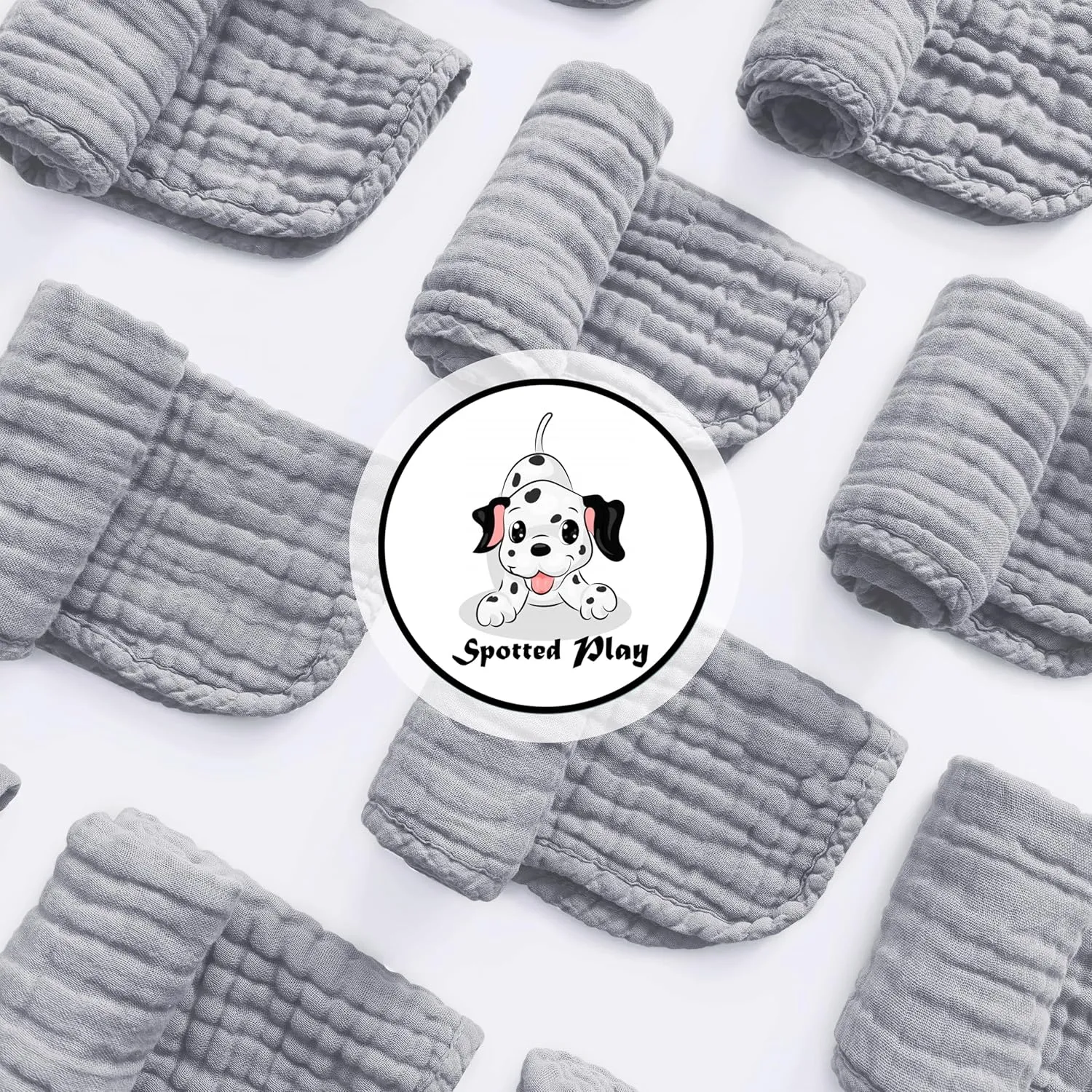 Muslin Burp Cloths 100% Cotton Large 20''x10'' Extra Soft and Absorbent Baby Wash Cloths Spit Up Rags - Baby Burping Cloth for Boys Girls Items(12 Pack Grey)