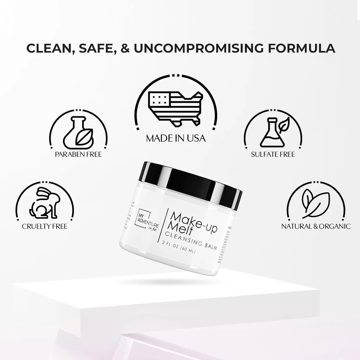 My Adventure to Fit Make up Cleansing Balm - Makeup Remover Melting Balm & Moisturizer Face Cream - Made in The USA Hydrating Facial Cleanser & Makeup Products for Women (2fl oz)