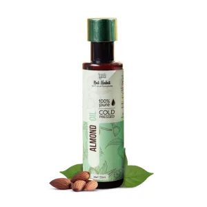 N a...t H...a...b i.t Cold Pressed 100% Pure Sweet Almond (Badam) Oil for Skin & Hair With Vitamin E, Omega-3,6 & 9, Mineral Free - 50 ml