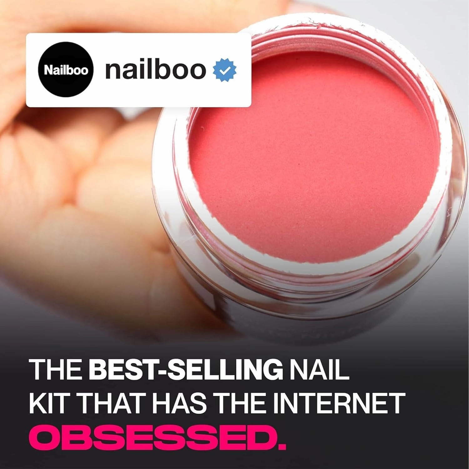 Nailboo Premium Dip Nails Essentials Kit, Nail Powder Dip Kit for DIY At Home Manicure, Includes Dipping Powder and Liquids, Red, Pink, and Black