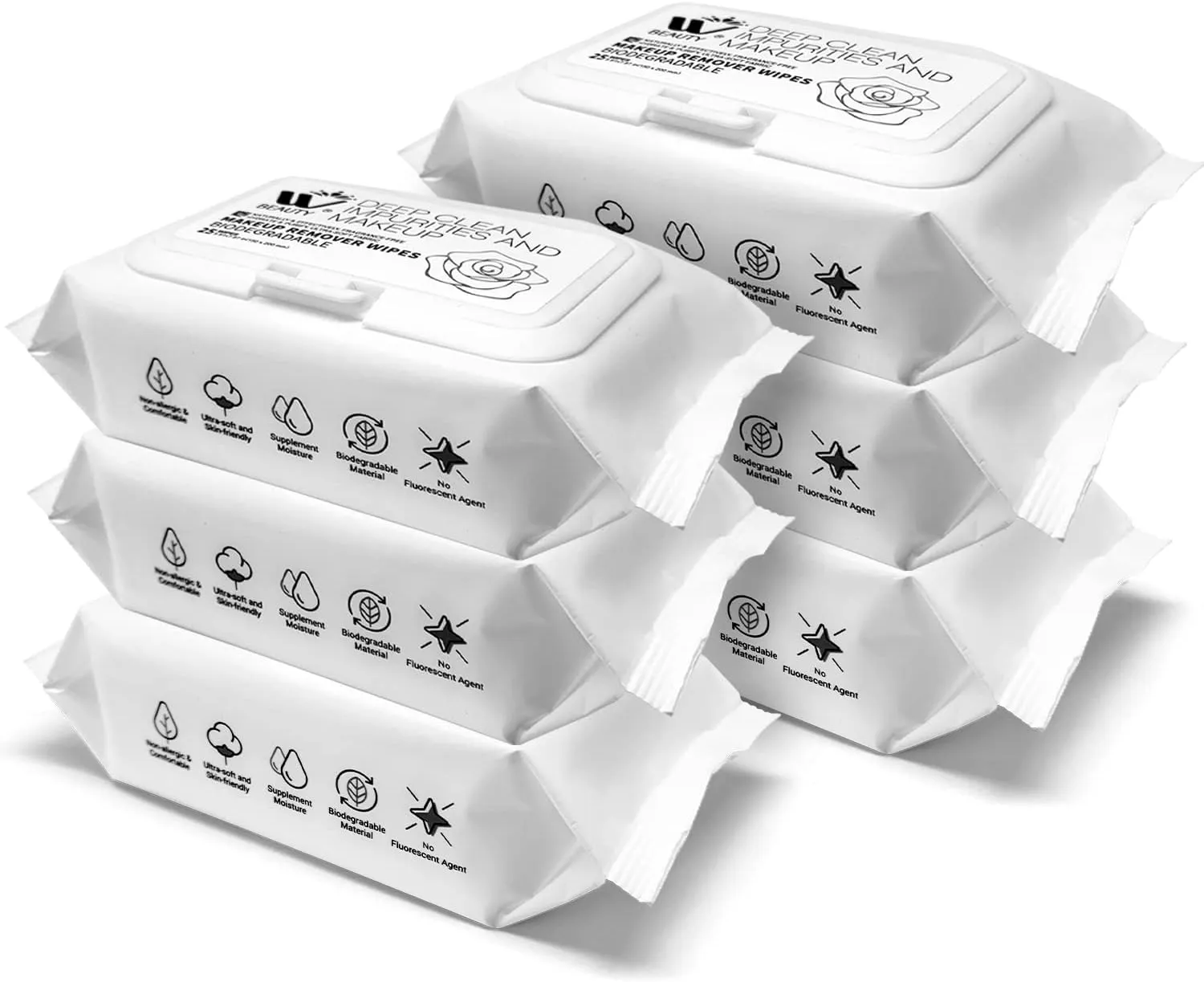 Natural Solution Flushable Wipes for Women, Deep Clean Impurities, Makeup Remover, Hydrate & Purify Skin, Fragrance-Free, Face Wipes, 25 Sheets (Pack of 6)