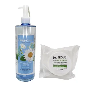 Nature Republic Forest Garden Chamomile Cleansing Oil 500ml/16.9oz   Sidmool Dr. Troub Skin Returning Cleansing Milkbar 100g - by calli shop