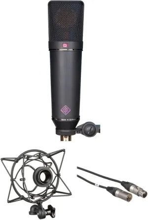 Neumann U 87 Ai mt Set Z Multipattern Large Dual Diaphragm Condenser Microphone in Matte Black Finish with Wood Case