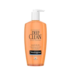 Neutrogena Deep Clean Daily Facial Cleanser with Beta Hydroxy Acid for Normal to Oily Skin, Alcohol-Free, Oil-Free & Non-Comedogenic, 6.7 fl. oz 6pk