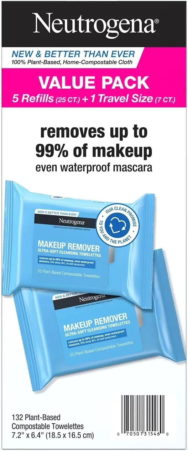 Neutrogena Makeup Remover Cleansing Towelettes and Face Wipes (132 Count)