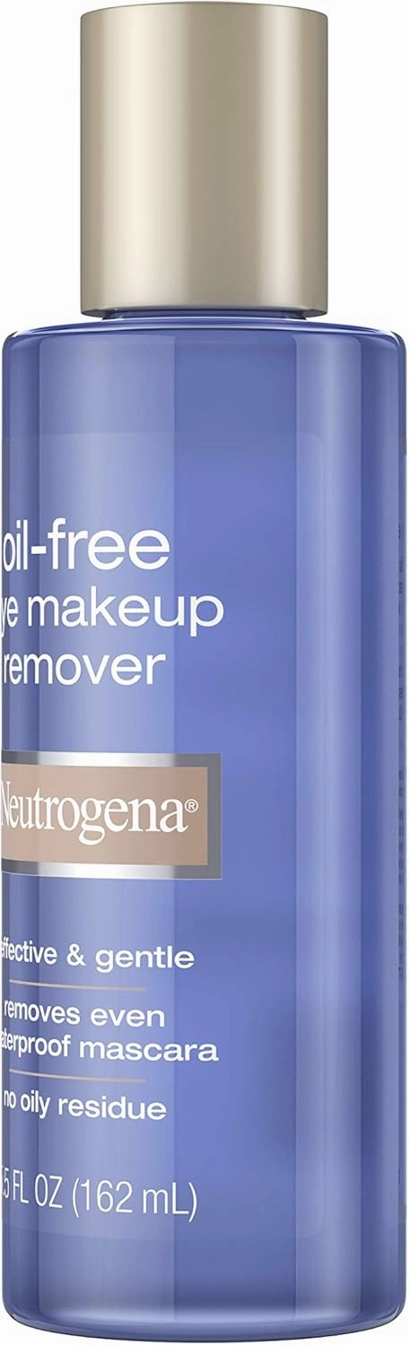 Neutrogena Oil-Free Liquid Eye Makeup Remover, Residue-Free, Non-Greasy, Gentle & Skin-Soothing Makeup Remover Solution with Aloe & Cucumber Extract for Waterproof Mascara, 5.5 fl. Oz (Pack of 4)