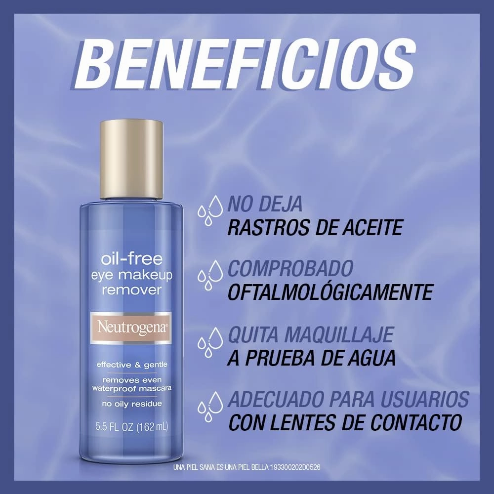 Neutrogena Oil-Free Liquid Eye Makeup Remover, Residue-Free, Non-Greasy, Gentle & Skin-Soothing Makeup Remover Solution with Aloe & Cucumber Extract for Waterproof Mascara, 5.5 fl. Oz (Pack of 4)