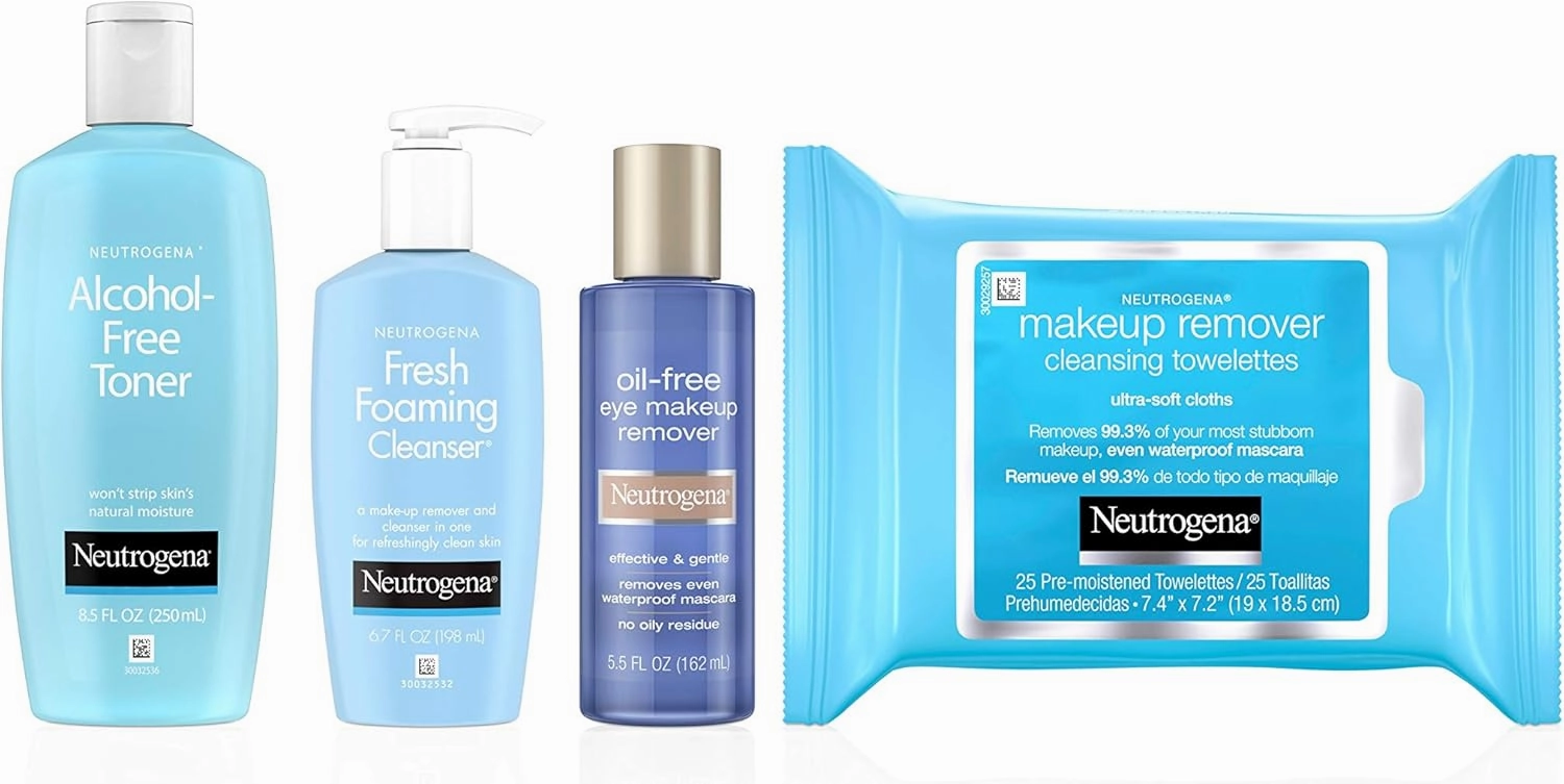 Neutrogena Oil-Free Liquid Eye Makeup Remover, Residue-Free, Non-Greasy, Gentle & Skin-Soothing Makeup Remover Solution with Aloe & Cucumber Extract for Waterproof Mascara, 5.5 fl. Oz (Pack of 4)