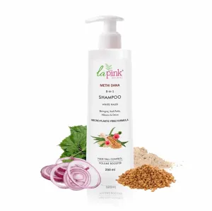 New Pink Methi Dana 8-in-1 Anti Hair Fall Shampoo | Strengthens Roots, Boosts Volume & Reduces Hair Fall | 100% Microplastic-Free | For Men & Women, All Hair Types | 250ml