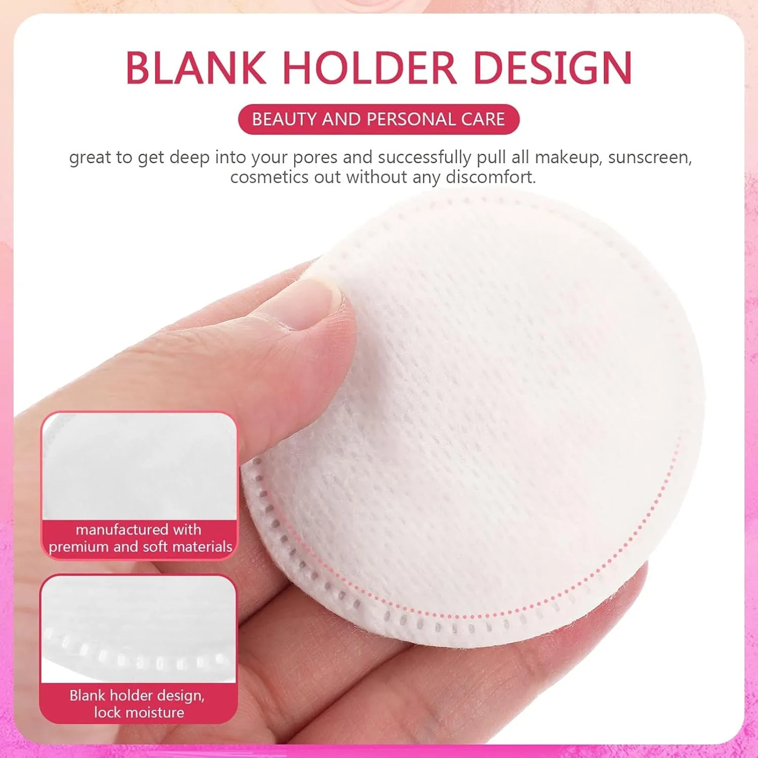 NOLITOY 2sets Makeup Remover Pads Reusable Cotton Pads for Gentle Makeup Removal for Face Eyes Lips 100 Pads 200pcs*2