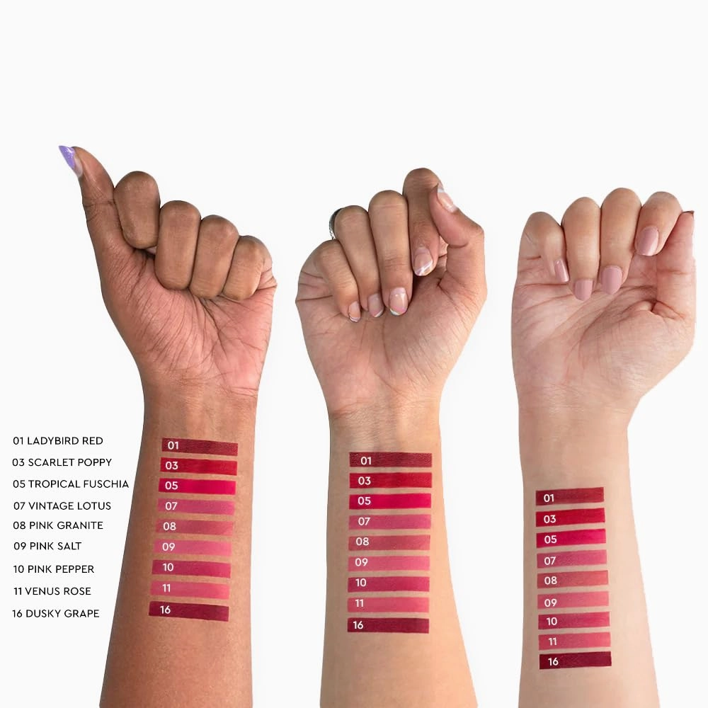 Non-Stop Airy Matte Liquid Lipstick - Pink Pepper | Transferproof I Waterproof lipstick Long Lasting I Apricot & Avocado Oil | 100% Vegan | 5ml | No Parabens, No Toxins