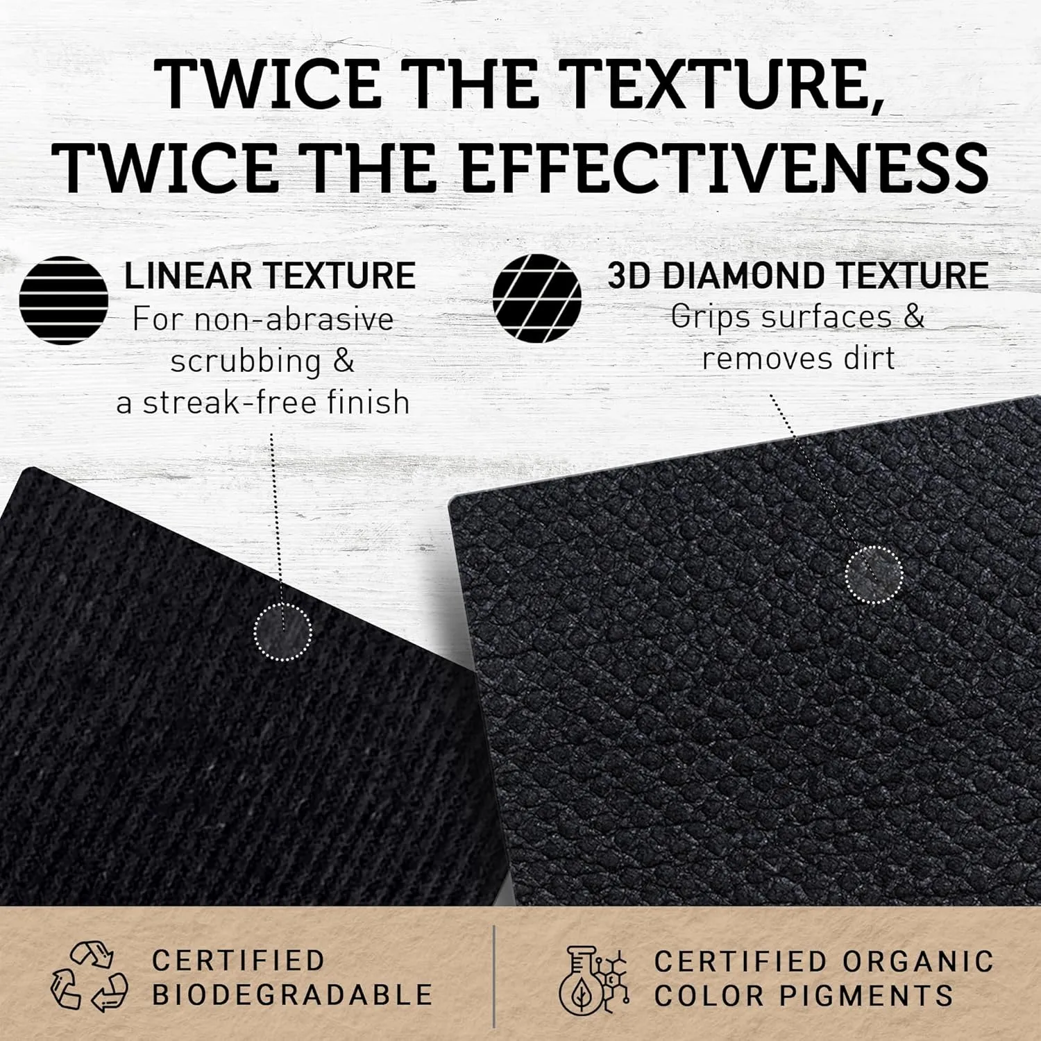 Nordhus Design Large Swedish Dishcloths, 5 Black Cloths, Made in Sweden - 9.5x8 inch Reusable, Washable Cellulose Cotton Kitchen Cloths - Replace Paper Towels, Wipes, Sponges, Dish Rags
