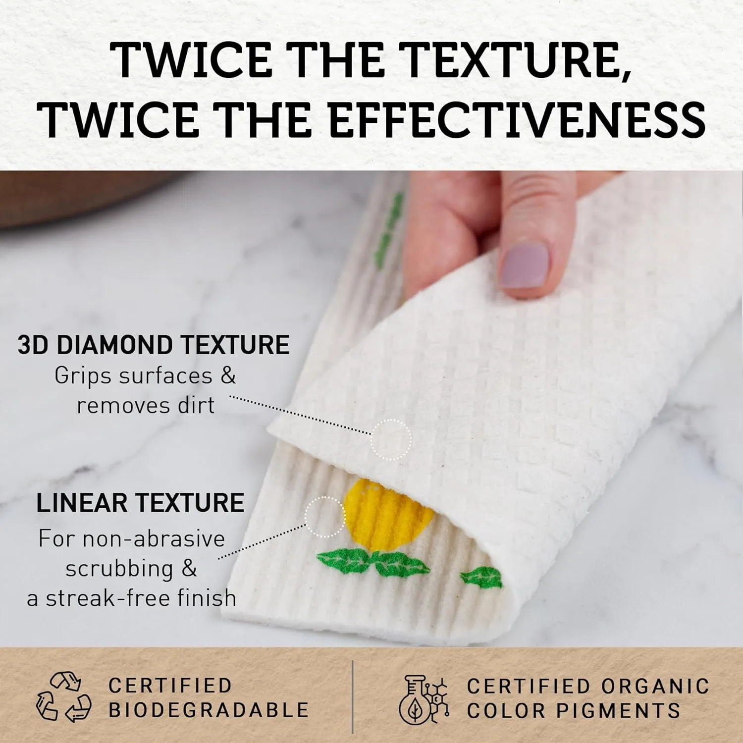Nordhus Design Swedish Dishcloths, 10 Reusable Paper Towels, Made in Sweden - Reusable, Washable Cellulose Cotton Kitchen Cloths - Biodegradable, Absorbent & Quick Drying