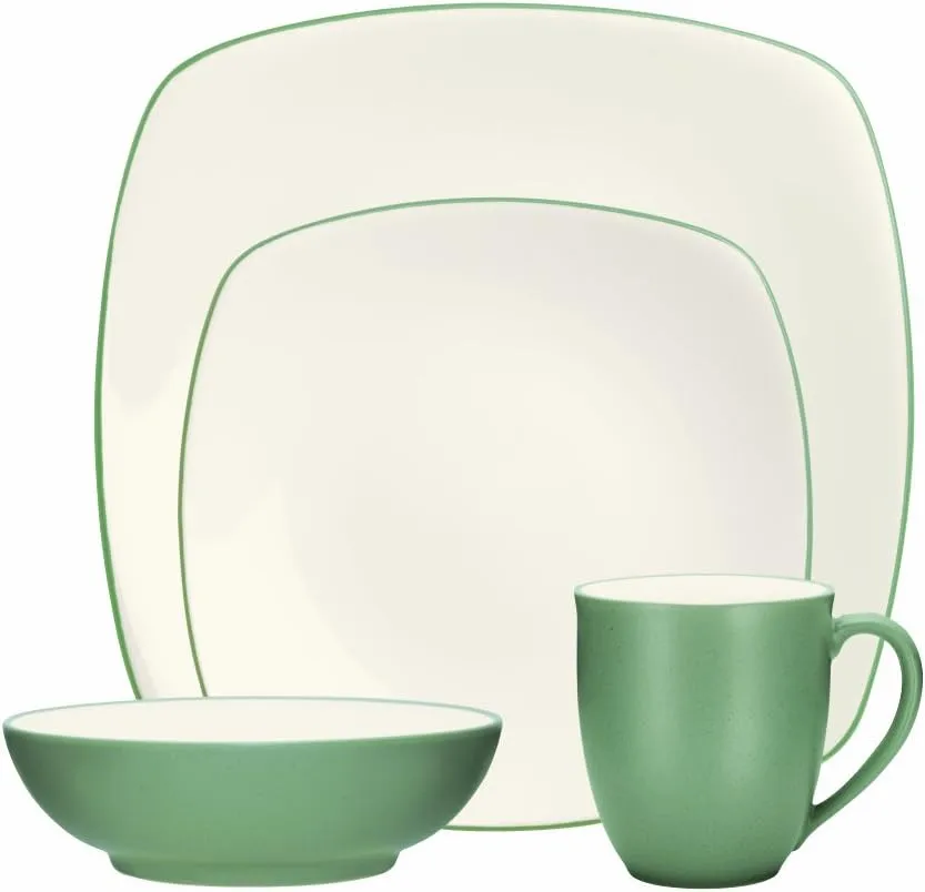 Noritake Colorwave Green 4-Piece Square Place Setting, Service for 1