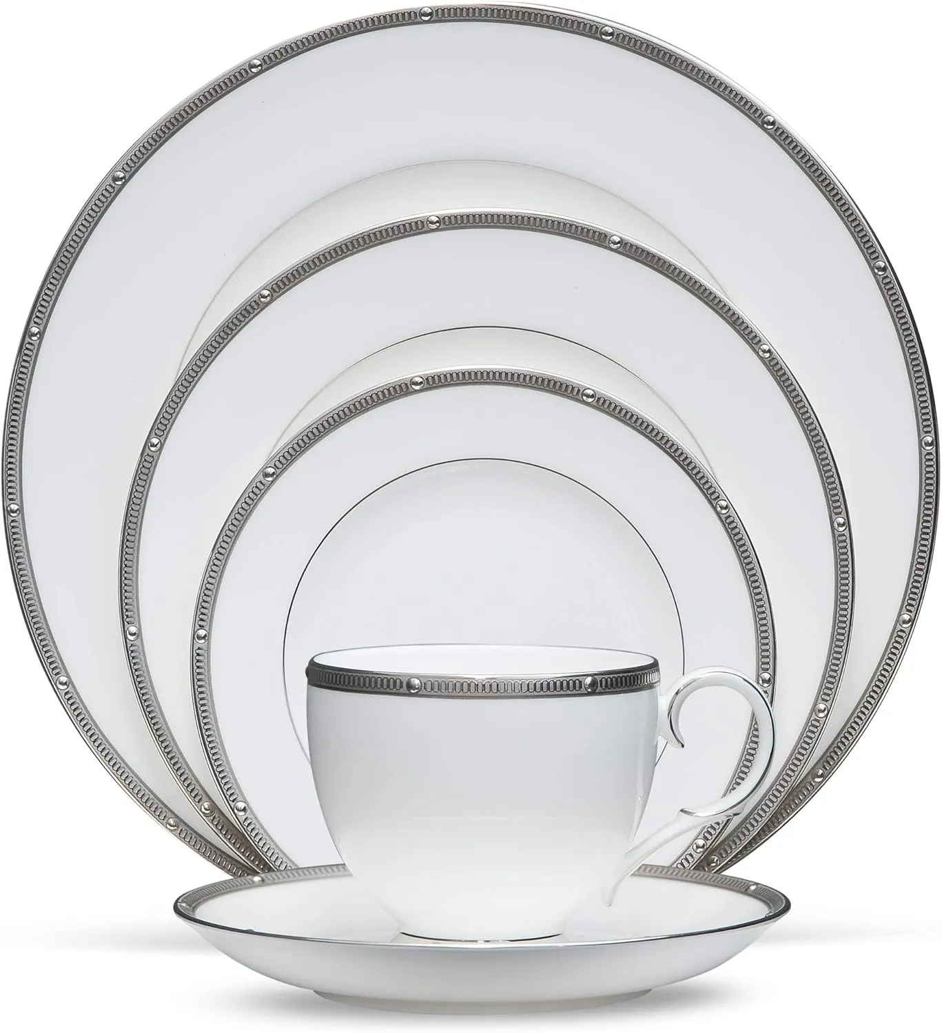 Noritake Rochelle Platinum - 5 piece place setting, White