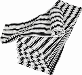 Nouvelle Legende Striped Basketweave Towels, Absorbent Cotton Tea Cloths for Dish and Kitchen, 19 by 29 Inches, 8 Pack