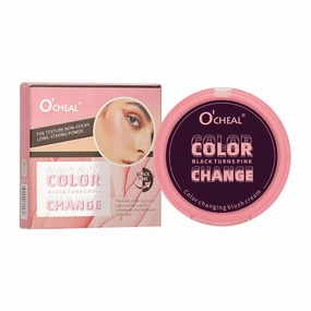 O'CHEAL Color-Changing Blush Powder | Black To Pink Cream Blush | Blendable, Longwear, Glowy Make Up | Makeup Blush For Eyes, Cheeks & Lips | Vegan & Cruelty-Free
