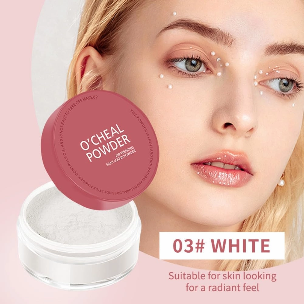 O'CHEAL Loose Setting Powder, 12HR Long-lasting face makeup, Lightweight, breathable, oil-controlling, waterproof, Vegan & Cruelty-Free (02# NATURAL, 0.53OZ)