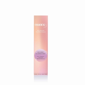 O.unce O.rganics Red Wine Glowner Mist – Hydrating & Refreshing Facial Mist with Rose Extracts & Aloe Vera, Instant Glow & Hydration Boost, 50ml
