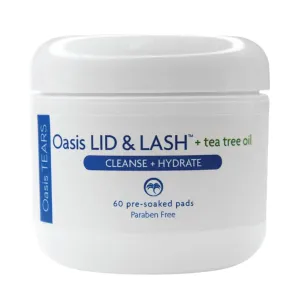 Oasis LID & LASH Eyelid & Lash Cleansing Pads, Contain tea Tree Oil & Hyaluronan, Daily Cleansing and Makeup Removal, Paraben Free, Cleanses & Hydrates Delicate Skin Around the Eyes (60 ct-pack of 2)