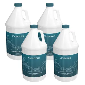 Oceania Wholesale Body Wash (4 X 1 Gal/Case) | Coconut Lime Fragrance | Deep Cleansing and Moisturizing Body Wash Perfect For Fitness Facilities