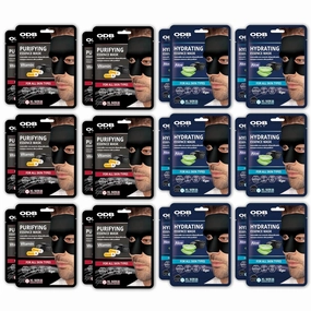 ODB for MEN Charcoal Essence Sheet Mask for Bearded Men 24 PK Hydrating Aloe & Purifying Vitamin Facial Mask for men with beards Mens Skin Care Sheet Masks for Face Mens Skin Care Kit Bulk Face Masks
