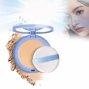 Oil Control Face Pressed Powder, Waterproof Powder Makeup, Setting Powder Makeup, Waterproof Long Lasting FinishingPowder (#02 NATURAL BEIGE)