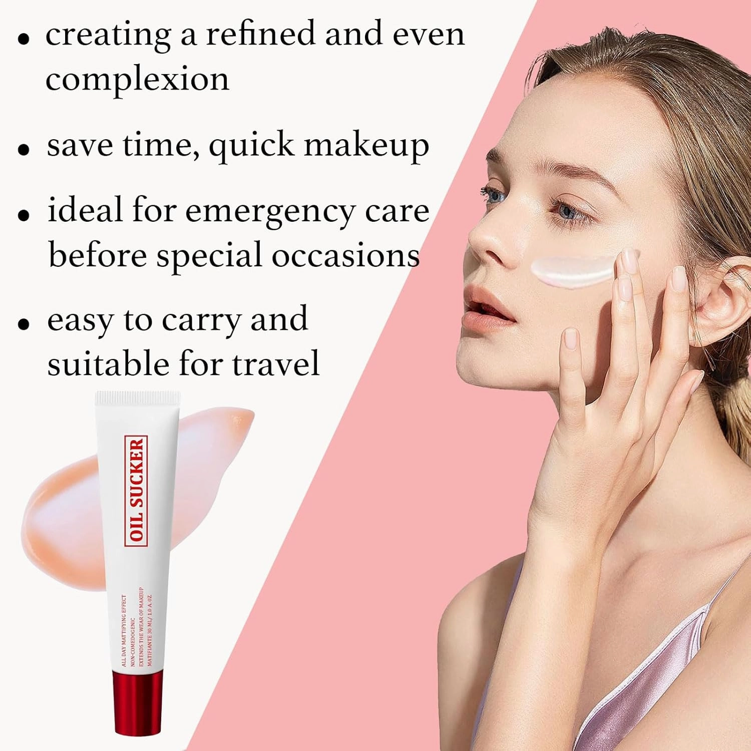 Oil Sucker, Extreme Mattifying Alkaline Primer, Oil Control Mattifying Primer, Long-Lasting Shine Control, Waterproof Makeup Base for Oily Skin (3PCS)