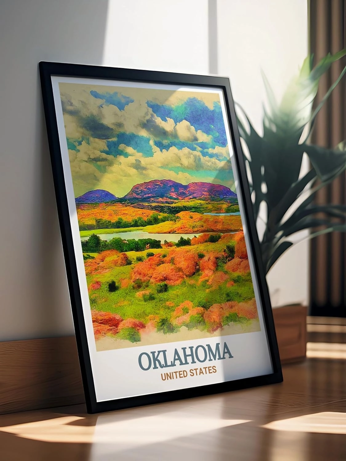 Oklahoma Wall Art - Wichita Mountains Wildlife Refuge Travel Print Poster Decor