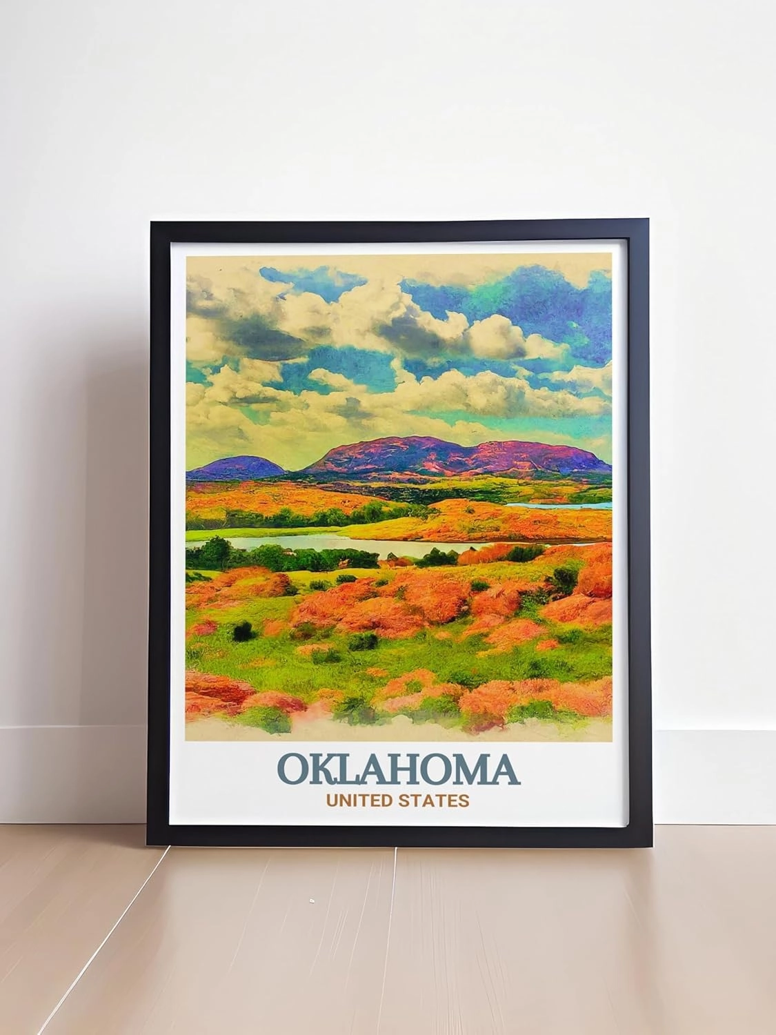Oklahoma Wall Art - Wichita Mountains Wildlife Refuge Travel Print Poster Decor