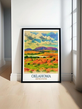 Oklahoma Wall Art - Wichita Mountains Wildlife Refuge Travel Print Poster Decor