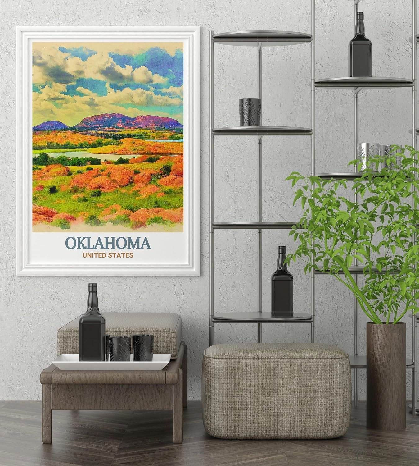 Oklahoma Wall Art - Wichita Mountains Wildlife Refuge Travel Print Poster Decor
