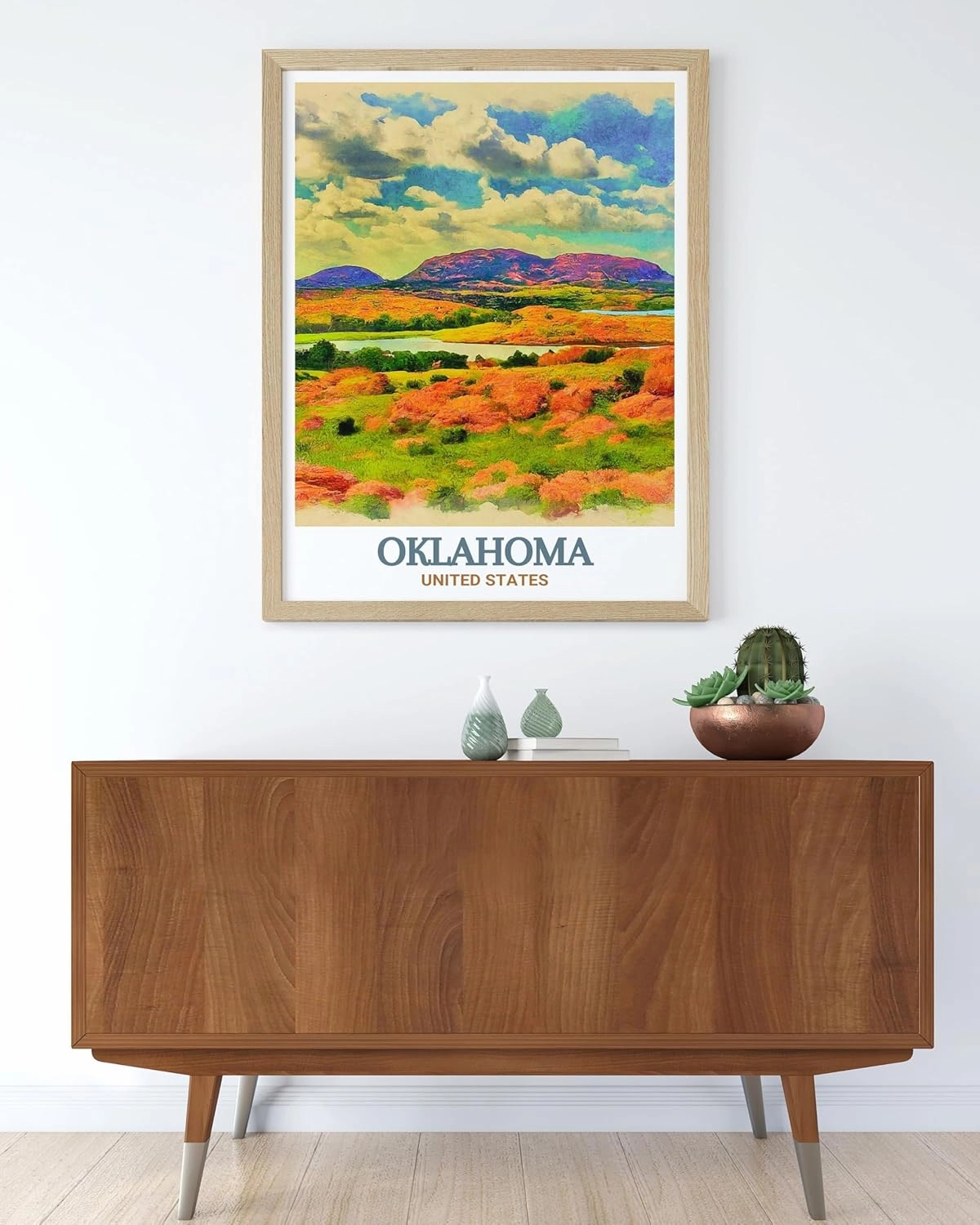 Oklahoma Wall Art - Wichita Mountains Wildlife Refuge Travel Print Poster Decor