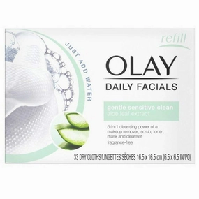 OLAY Daily Gentle Clean 4-in-1 Water Activated Cloths, 33 Ea (Pack of 5)