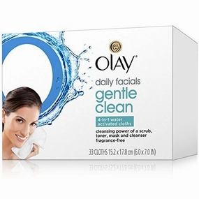 OLAY Daily Gentle Clean 5-in-1 Water Activated Cloths, 33 Ea (Pack of 10)