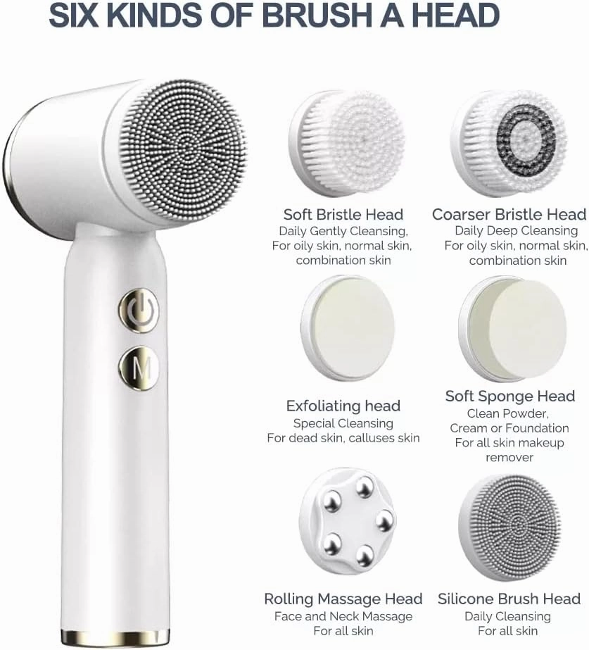 OLAZARAH | Facial Cleansing Exfoliating Face Wash Brush, Rechargeable Waterproof LCD Display Screen by OlaZarah