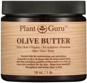 Olive Body Butter 16 oz. 100% Pure Raw Fresh Natural Cold Pressed. Skin Body and Hair Moisturizer, DIY Creams, Balms, Lotions, Soaps.