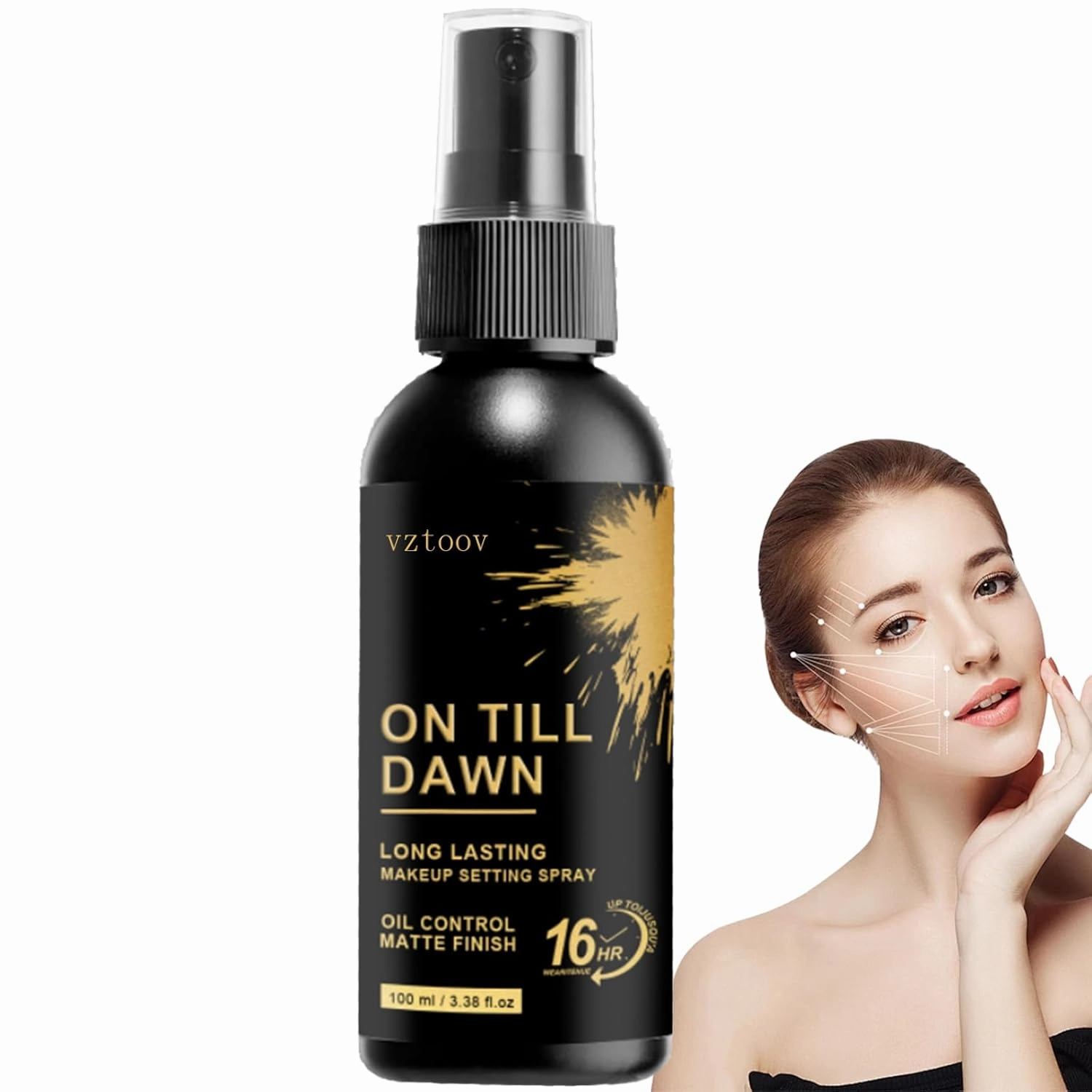 On Till Dawn Makeup Setting Spray – Long-Lasting Matte Finish, Oil-Control Formula, Fast-Drying Mist for All-Day Wear, 3.38 fl.oz (1pcs)