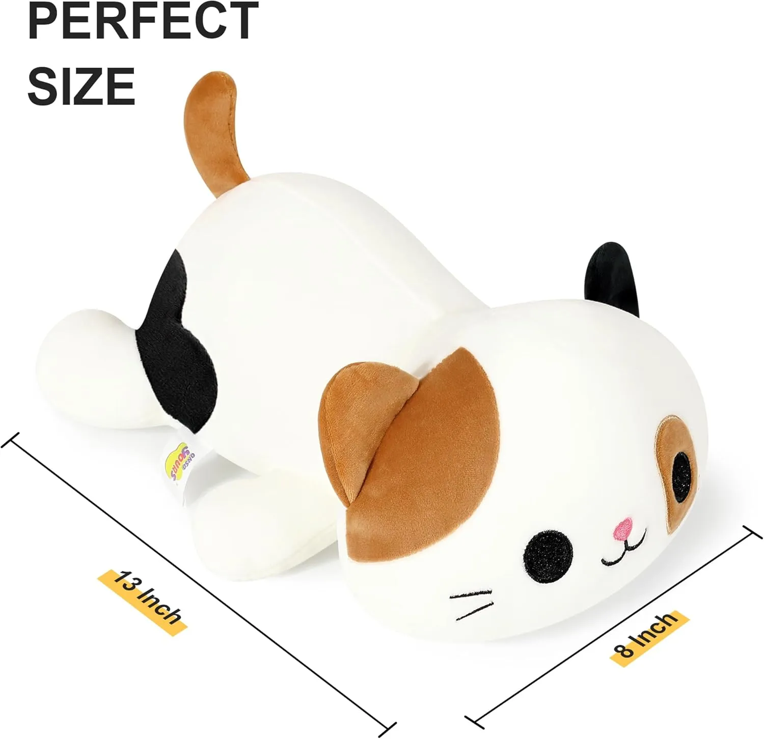 Onsoyours Original Calico Cat Plush 13 Inch Kitty Plushies Toy Kitten Stuffed Animal Soft Pillow Kawaii Plushie Gift for Kids(Calico Cat, 13")