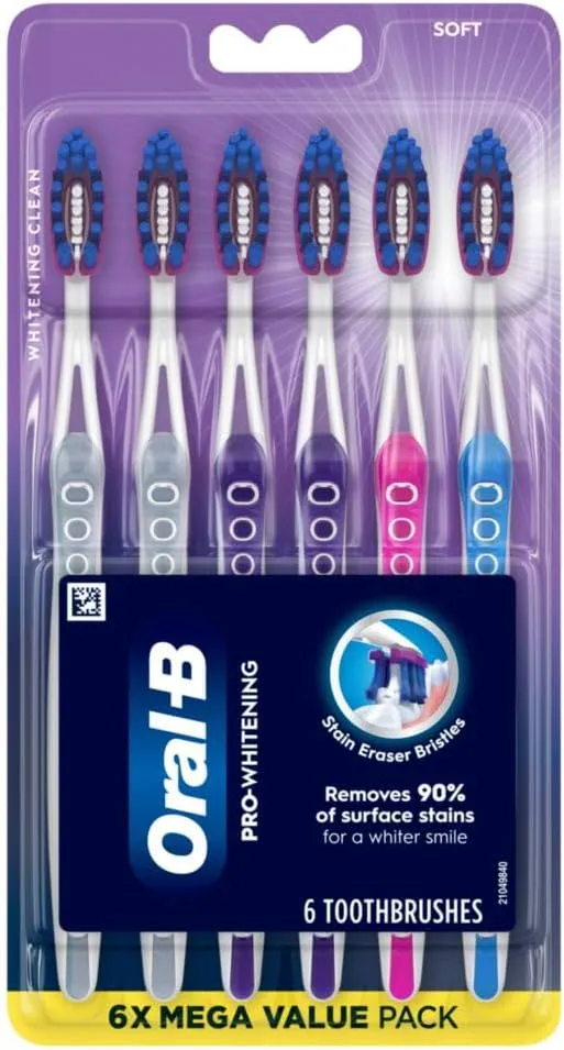 Oral-B 3D White Pro-Flex Toothbrushes, Soft, 6 Count