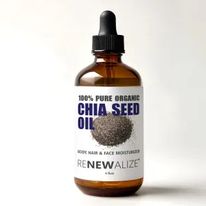 ORGANIC CHIA SEED OIL Facial Moisturizer | 100 Percent Pure Unrefined Cold Pressed Anti Aging Facial Oils | High Linoleic for Oily or Dry Skin | 4 oz bottle