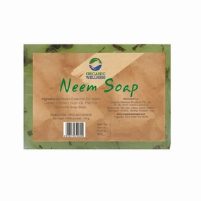 Organic Wellness Neem Soap, 100g Bar, with Neem Essential Oil, Neem Leaves, Coconut Virgin Oil| Free from chemicals, parabens, and petrochemicals.
